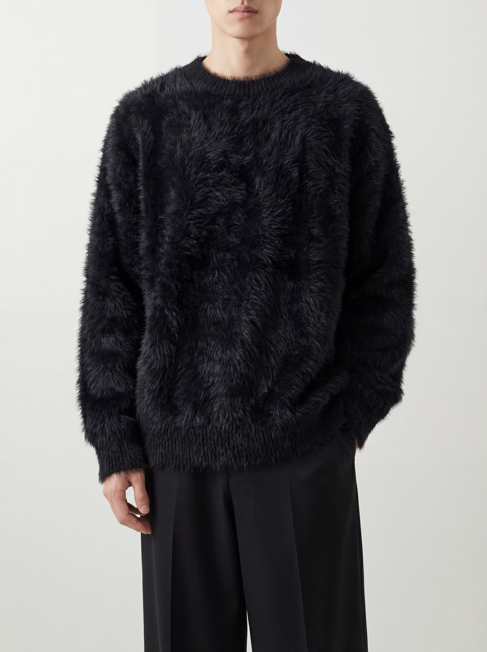 アッシュウェーブシャギーニット