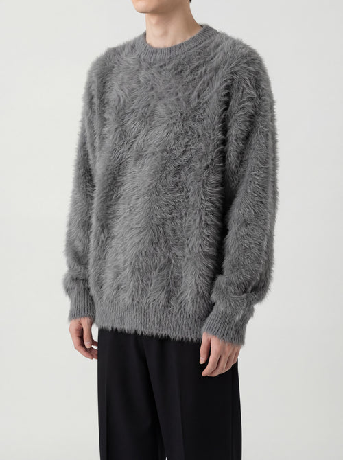 アッシュウェーブシャギーニット